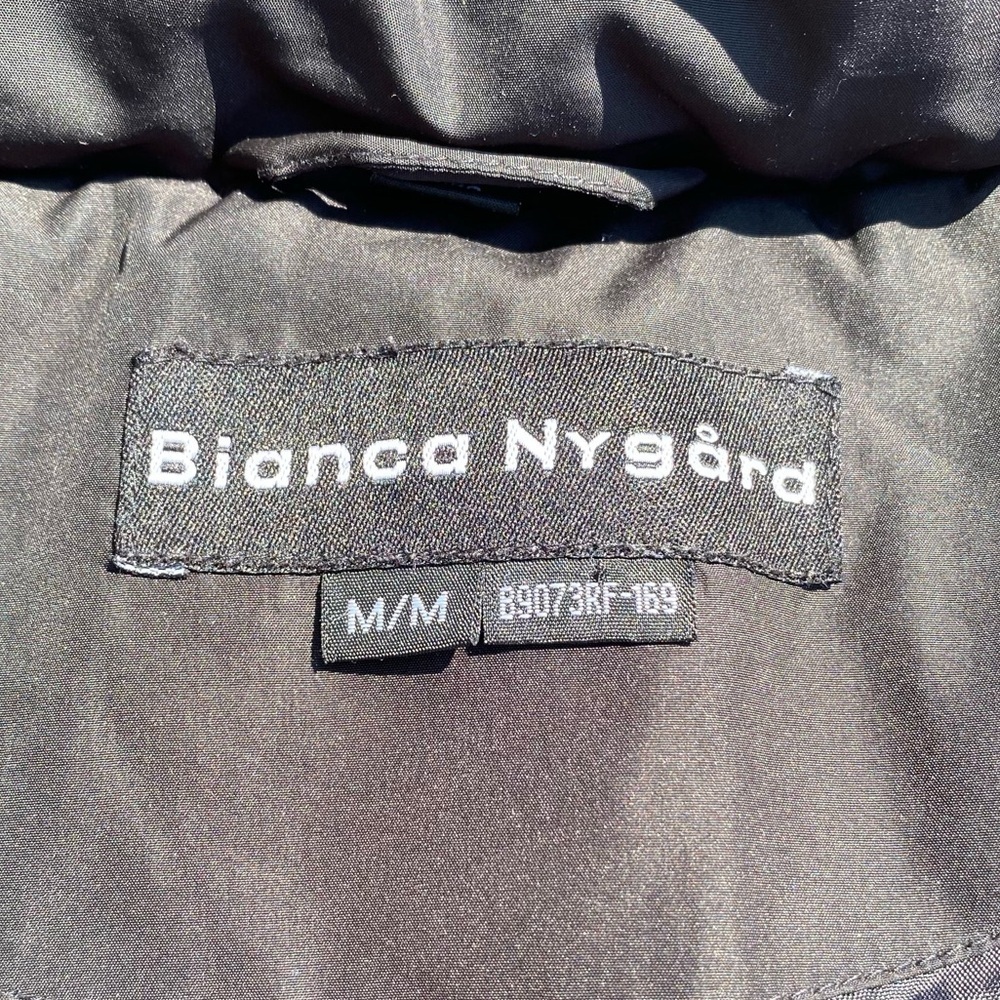 Bianca Nygard Down Puffer Parka Black size women’s Medium - Picture 6 of 10